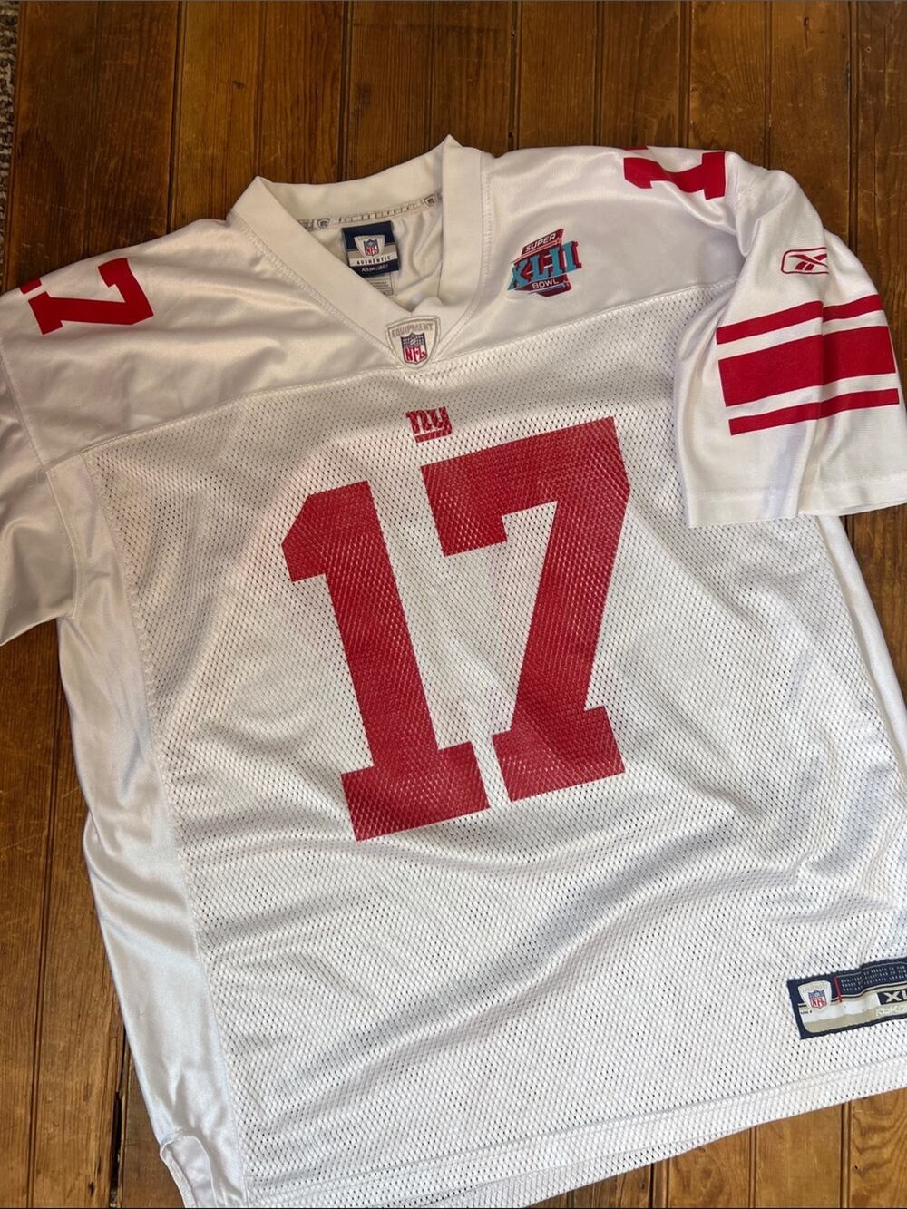 Reebok NFL Giants Burrgess Players Jersey  #17 Super Bowl Football